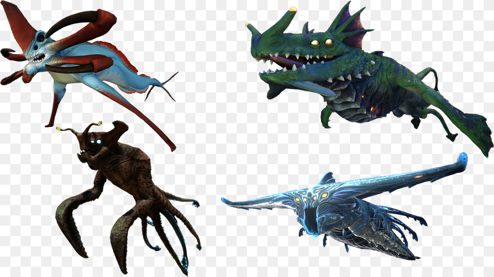 Hd Subnautica Animal Leviathan Monster Anime Subnautica Leviathan, Dinosaur, Reptile, Fish, Sea Life Free Png Download