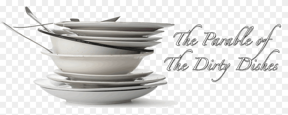 Hd The Parable Of Dirty Dishes Dishwashing, Saucer, Cutlery, Bowl, Soup Bowl Png Image