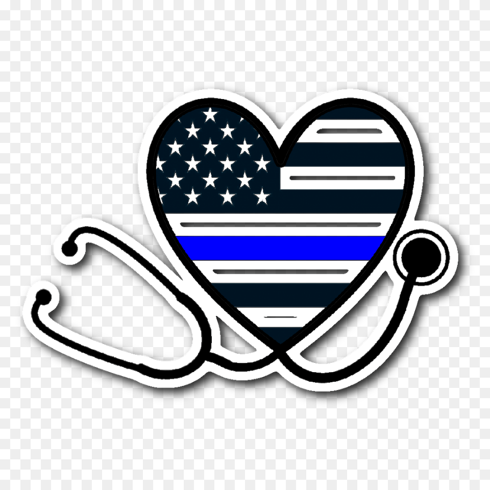 Hd Thin Blue Line Heart Stethoscope Nurse And She Saves Lives And He Protects Them Free Png Download