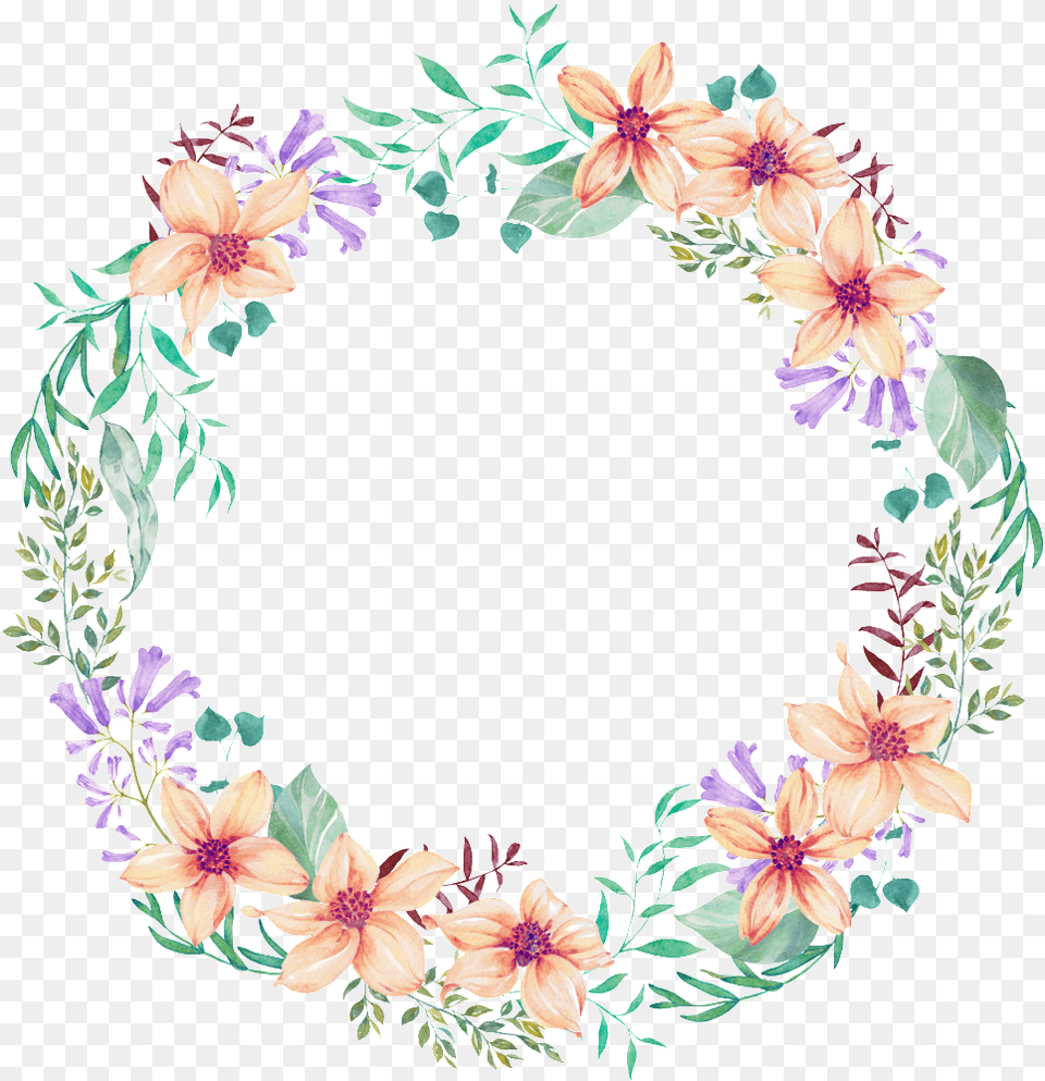 Hd This Backgrounds Is Rich Flower Garland Cartoon, Art, Floral Design, Graphics, Pattern Png