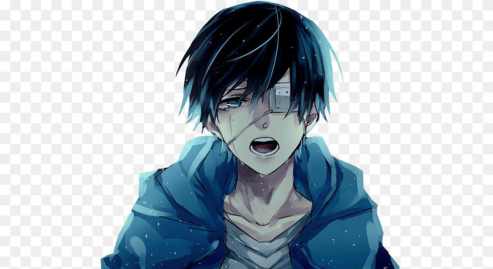 Hd Transparent Kaneki Blue Jpg Anime Boy Transparent, Person, Book, Comics, Publication Free Png Download