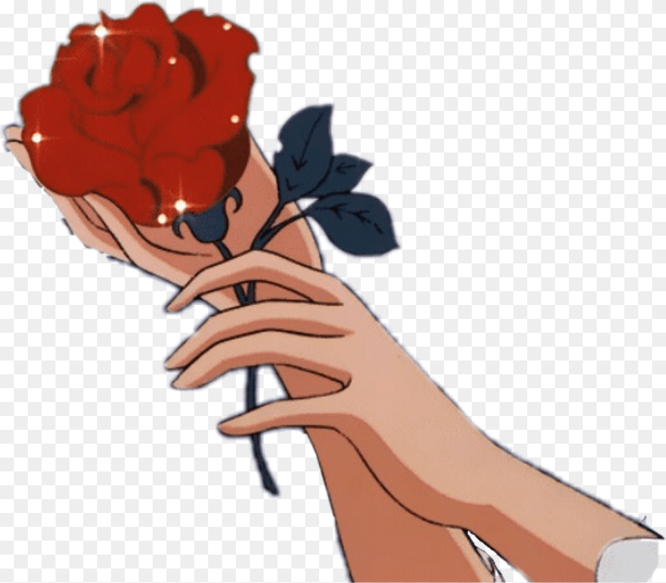 Hd Transparent Tumblr Anime Transparent Aesthetic Anime, Rose, Carnation, Plant, Flower Png Image