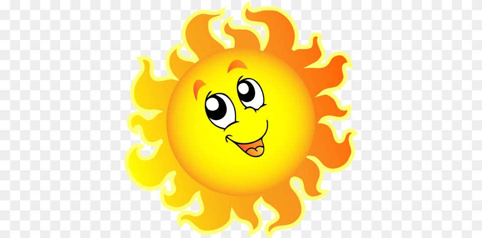 Hd Tubes Soleil Sun Clip Art Emoji Cartoon Sun And Clouds, Outdoors, Face, Head, Person Free Png