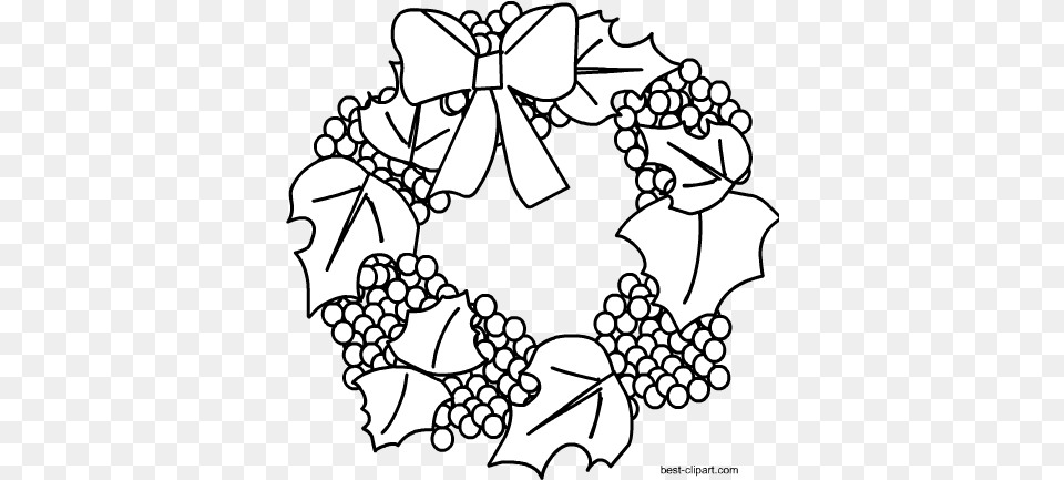 Hd Ultra Black And White Christmas Wreath Coloring Book, Leaf, Plant, Pattern, Person Png Image