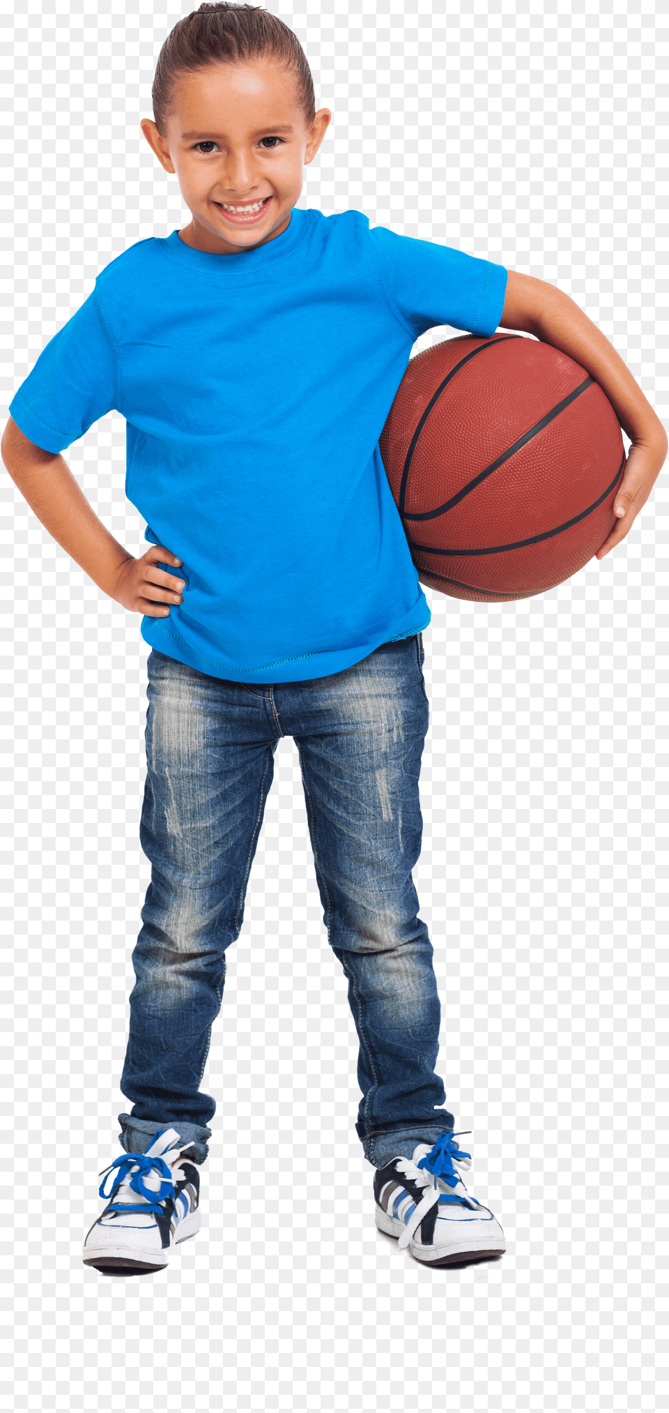 Hd Ultra Boy Holding A Ball Clipart Pack 4709 Kid Holding Basketball, Shoe, Pants, Sport, Footwear Free Png