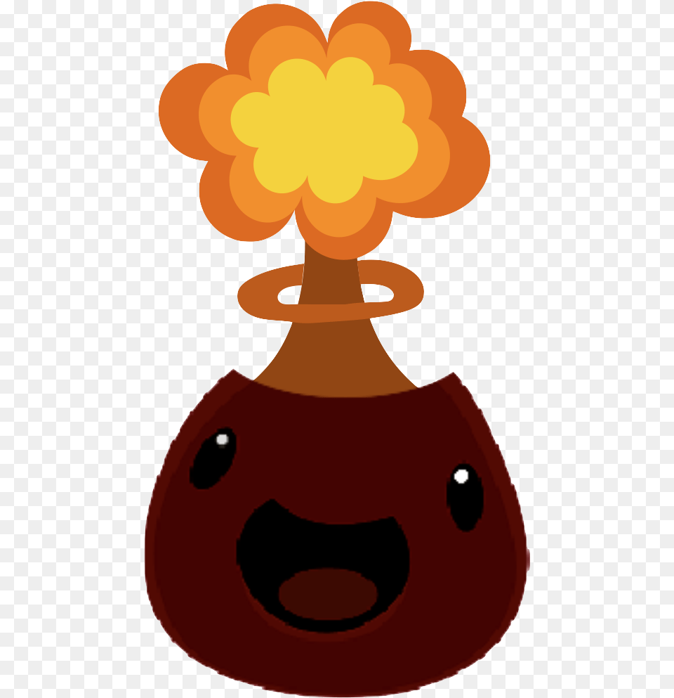 Hd Volcano Slime With A Mushroom Cloud Cartoon Mushroom Cloud, Pottery, Jar, Fire, Flame Free Png Download