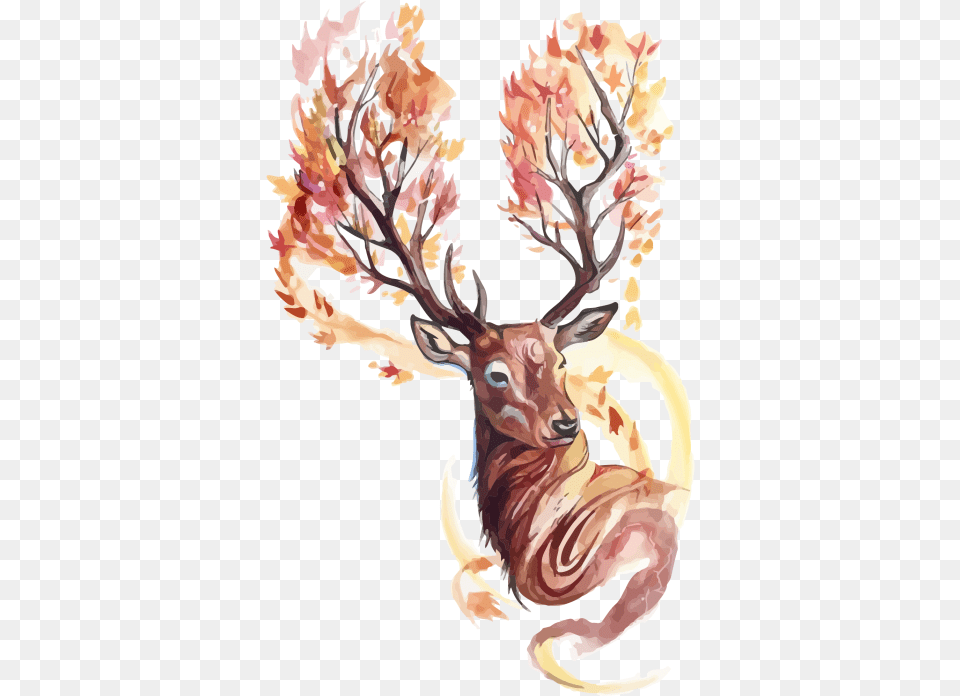 Hd Water Color Image Deer Katy Lipscomb Art, Animal, Mammal, Wildlife, Elk Free Png Download