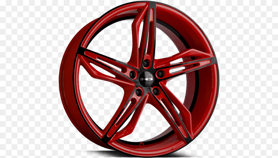 Hd Wheels Fly Cutter Gloss Red With Black Ed Coated Face Car Wheel, Alloy Wheel, Car Wheel, Machine, Spoke Png