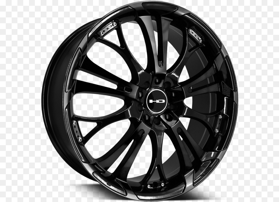 Hd Wheels Spinout All Gloss Black Black And Blue Rims For Trucks, Alloy Wheel, Car, Car Wheel, Machine Png Image