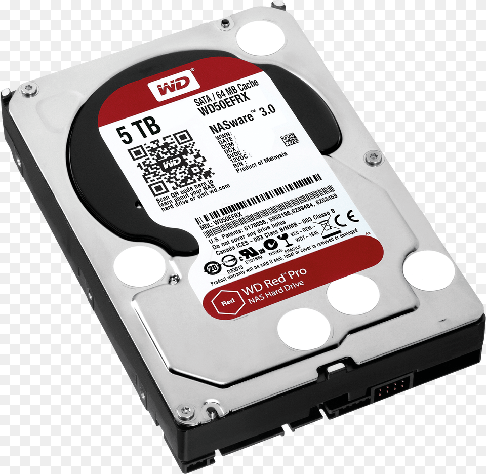 Hdd Wd Red Nas 5 Tb Internal Hdd 35quot Wd50efrx Sata, Computer, Computer Hardware, Electronics, Hardware Png Image