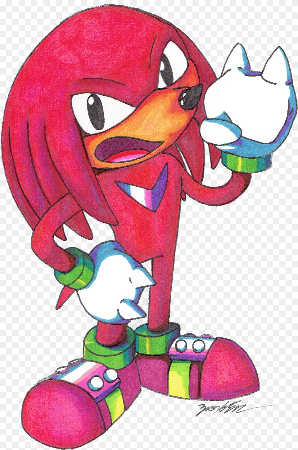 He Does Not Chucklelittle Knuckles Doodle I Did In Knuckles The Echidna, Baby, Person, Cartoon, Animal Free Png Download
