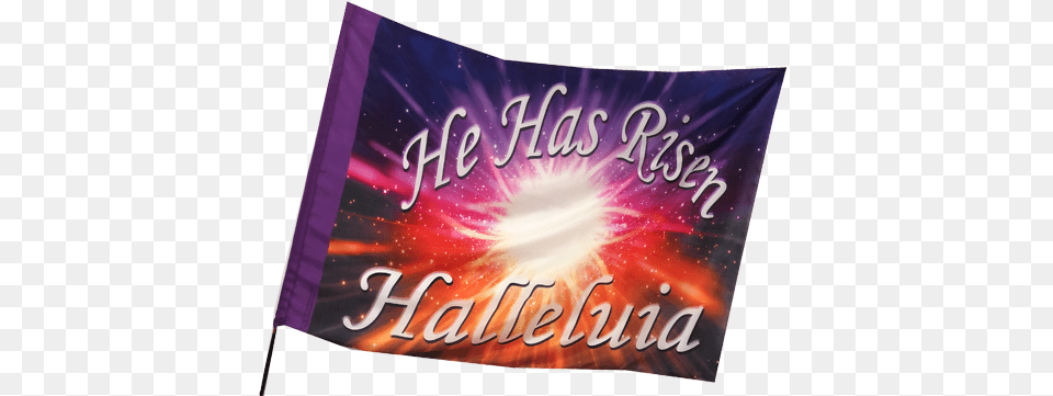 He Has Risen Hallelujah White Font Worship Flag Restaurant Signboard, Banner, Text, Flare, Light Png