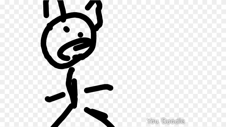 He Is A Poorly Drawn Stickman With Bunny Ears Clipart Free Png