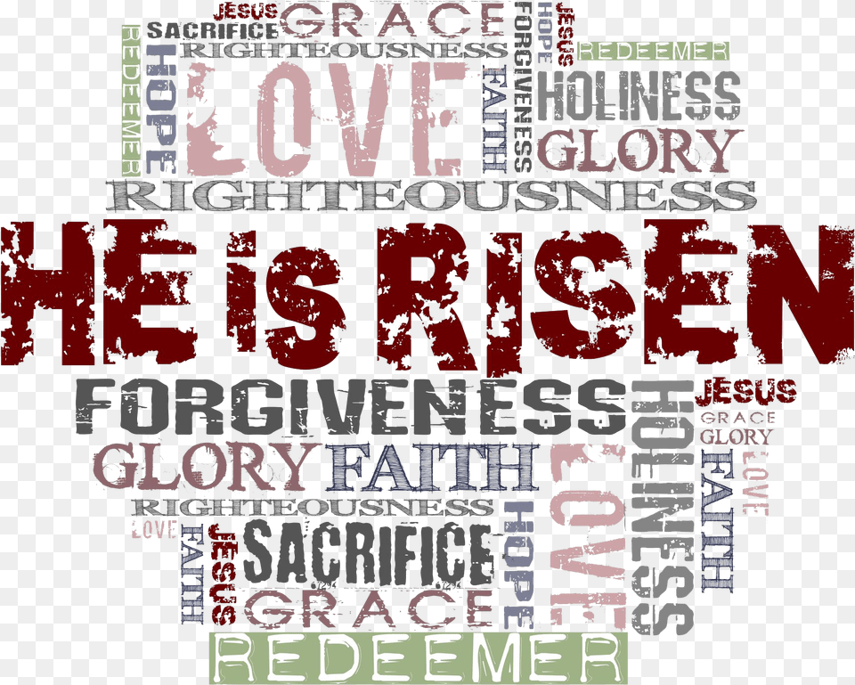 He Is Risen He Is Risen Word Cloud, Advertisement, Poster, Text Png