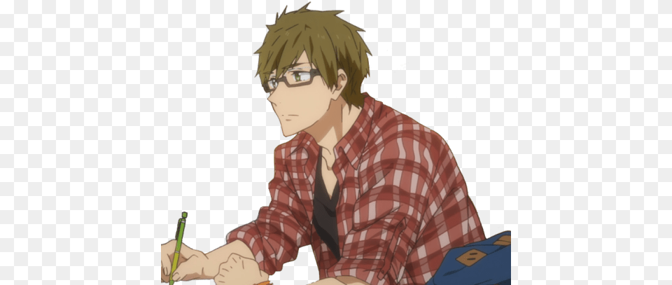He Makoto With Glasses, Adult, Anime, Male, Man Free Png