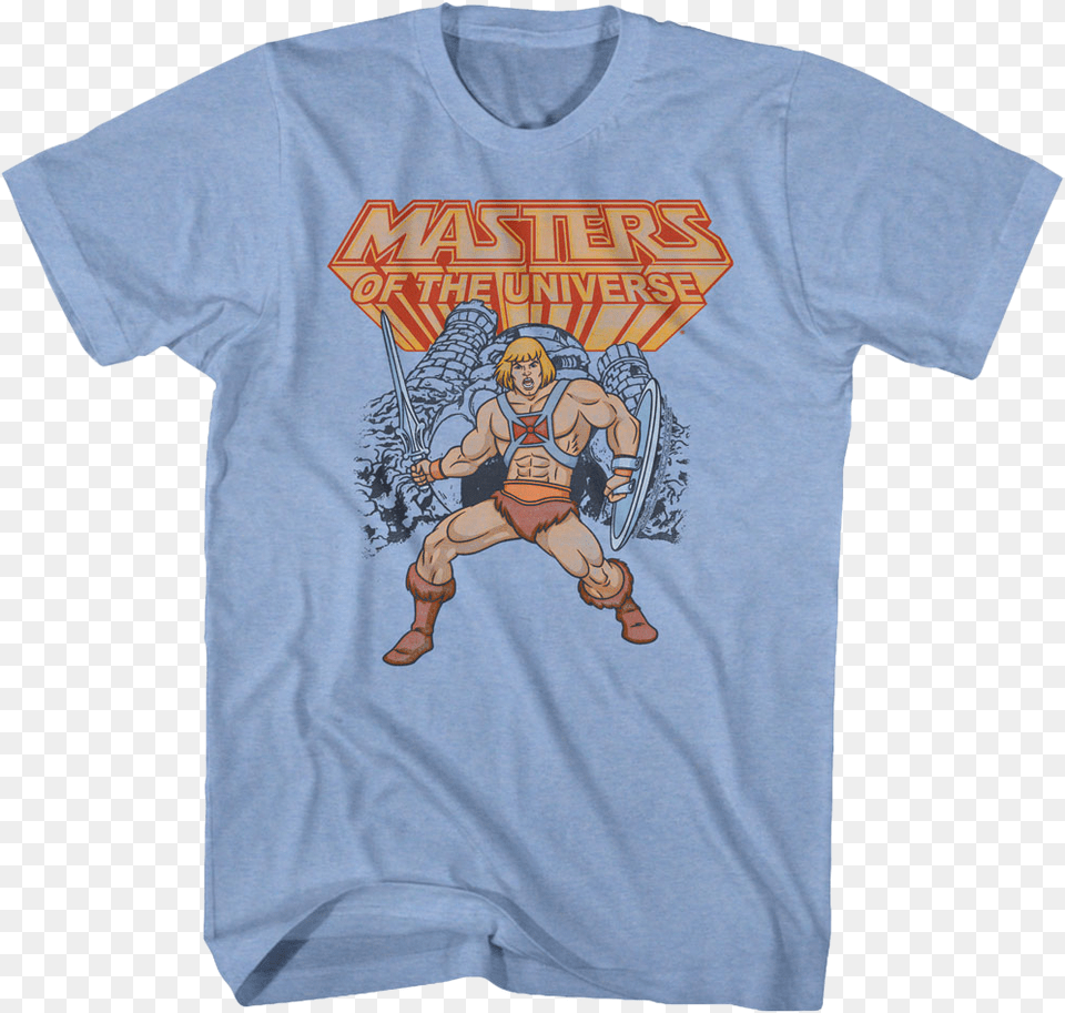 He Man Action Pose Masters Of The Universe T Shirt Transformers Lets Roll Out, Clothing, T-shirt, Baby, Person Free Png