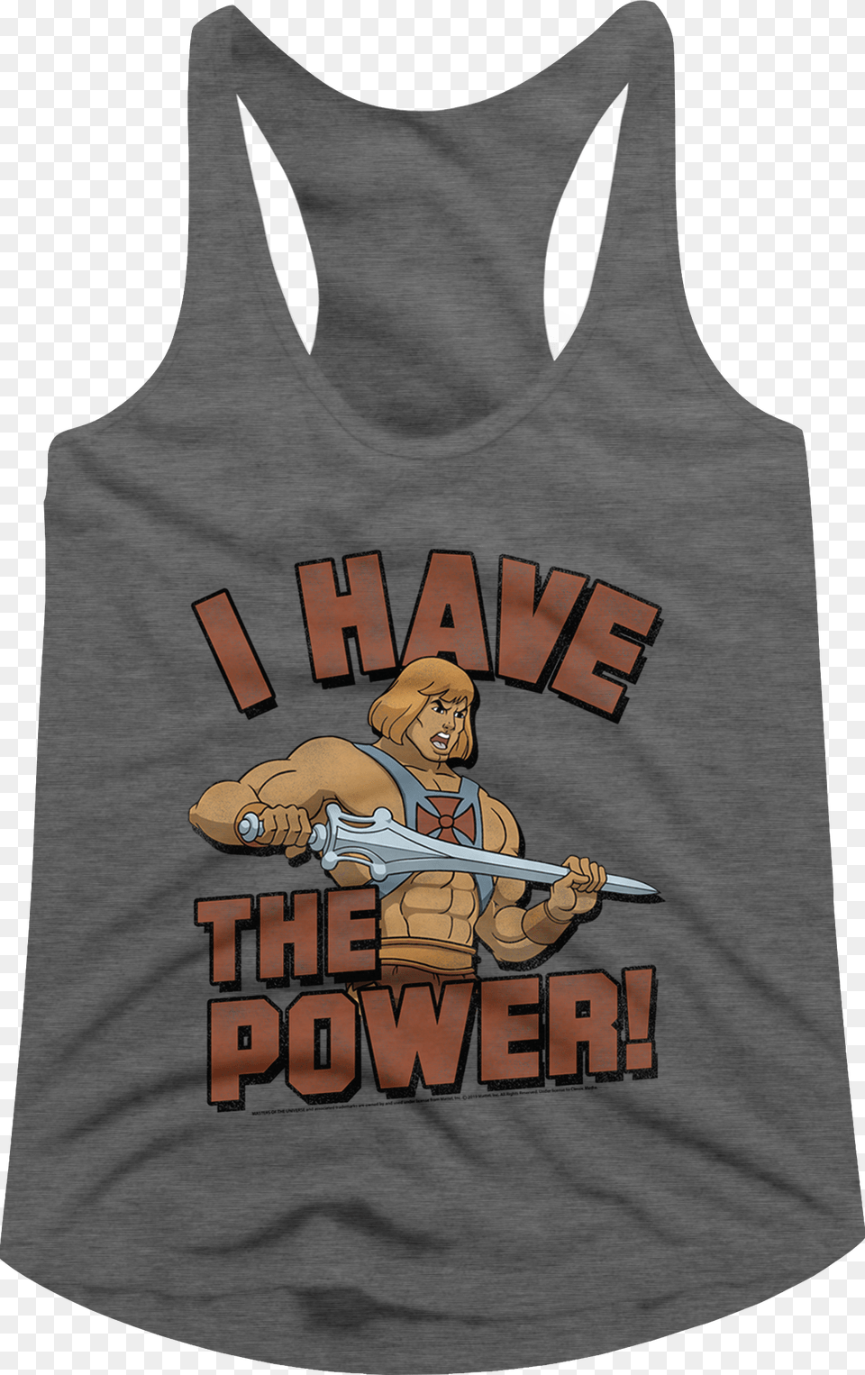 He Man I Have The Power Masters Of The Universe Racerback Masters Of The Universe, Clothing, Tank Top, Person, T-shirt Free Png