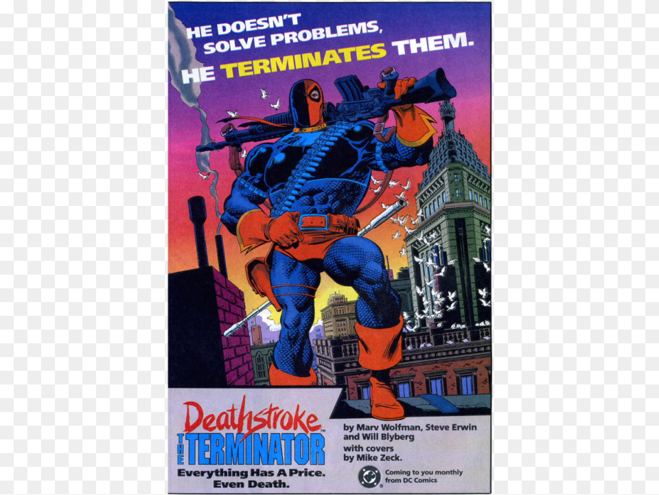 He Terminates Them Deathstroke The Terminator Vol 2 Sympathy, Advertisement, Poster, Person, Batman Free Png Download