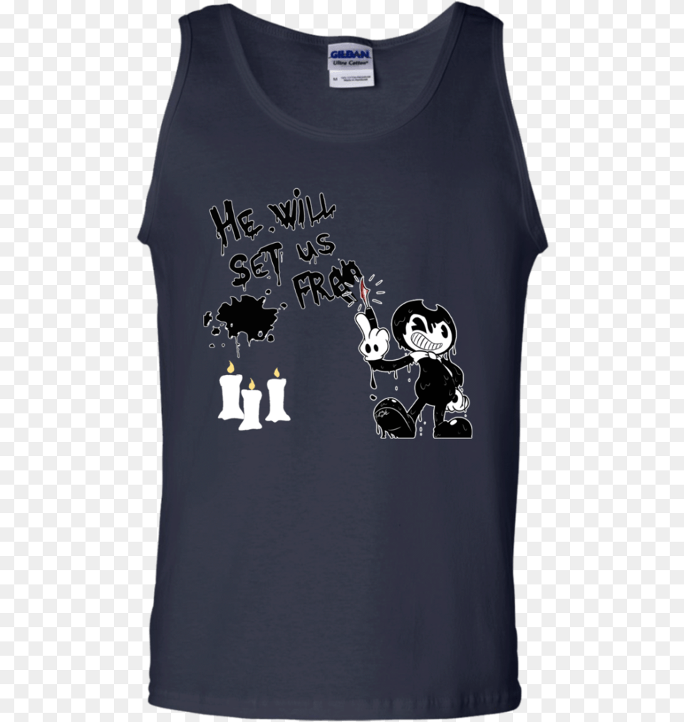 He Will Set Us Bendy And The Ink Machine T Shirt Shirt, Clothing, T-shirt, Tank Top, Baby Png Image