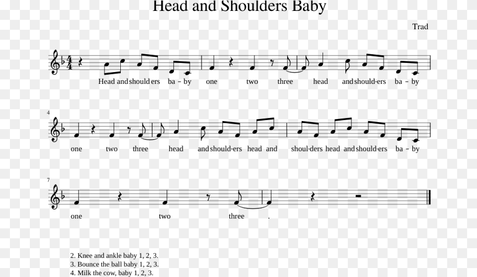 Head And Shoulders Baby Sheet Music For Piano Download Sheet Music, Gray Png