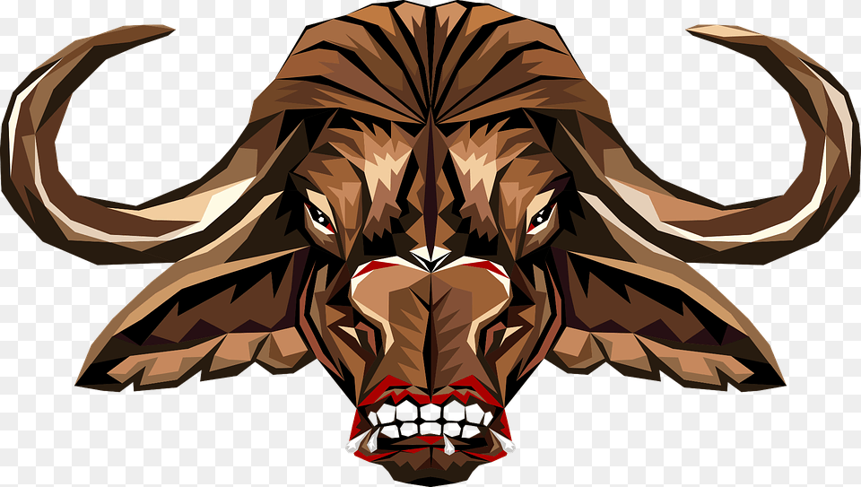 Head Animal Buffalo Nature Stylized Comic Buffalo Head Art, Bull, Mammal, Wildlife, Adult Free Png Download