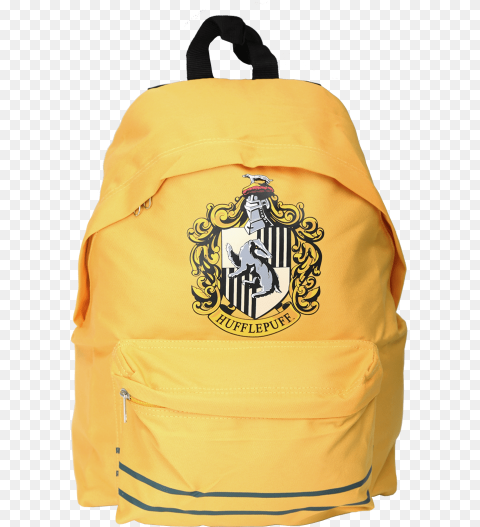 Head Back To School In Style With This Hufflepuff Backpack Fabric Poster Harry Potter Hufflepuff Crest Banner, Bag, Adult, Person, Man Png Image