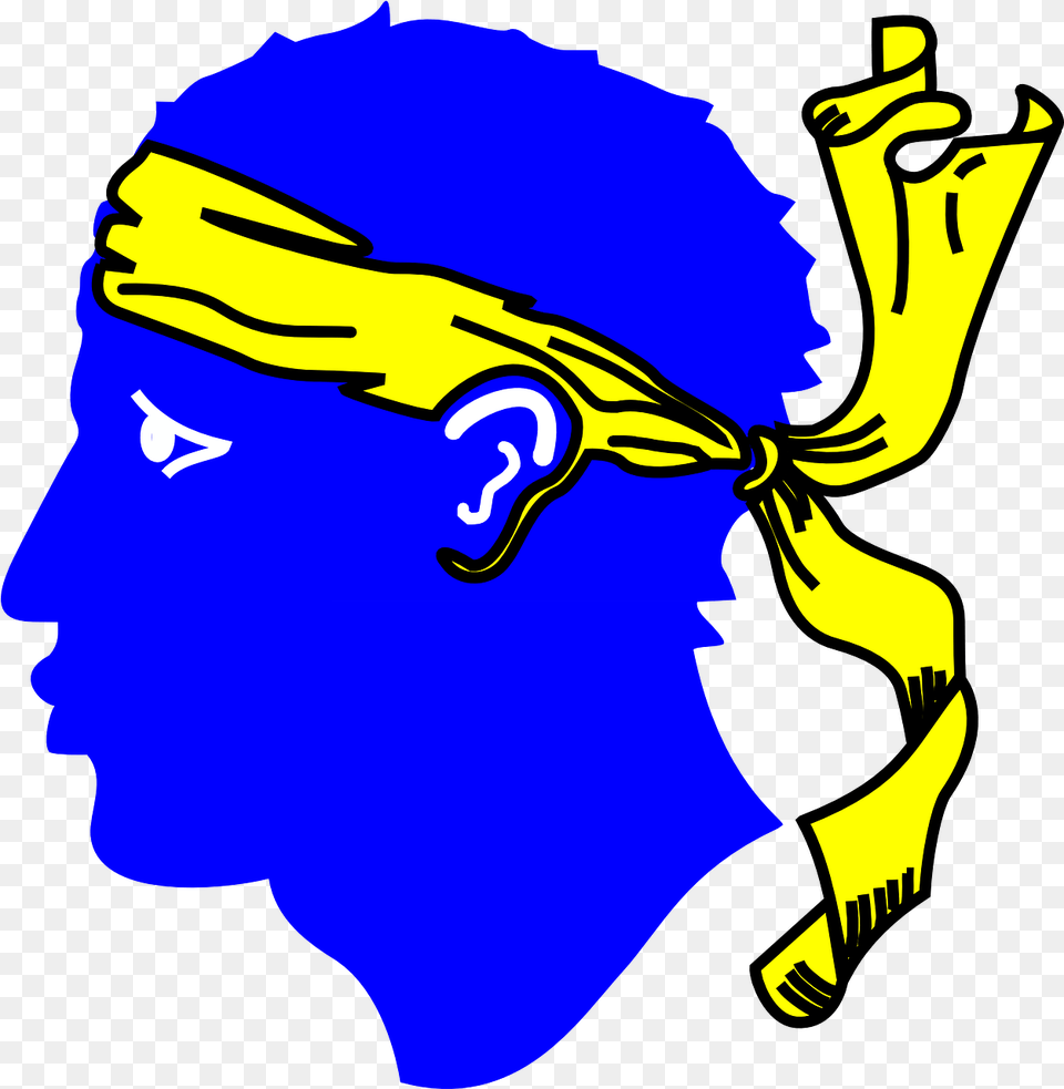 Head Blue Yellow Vector Graphic On Pixabay Corsica Flag, Accessories, Person, Goggles, Face Png Image