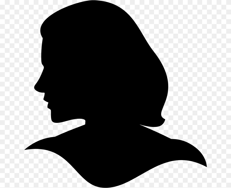 Head Clipart Woman, Gray Free Png