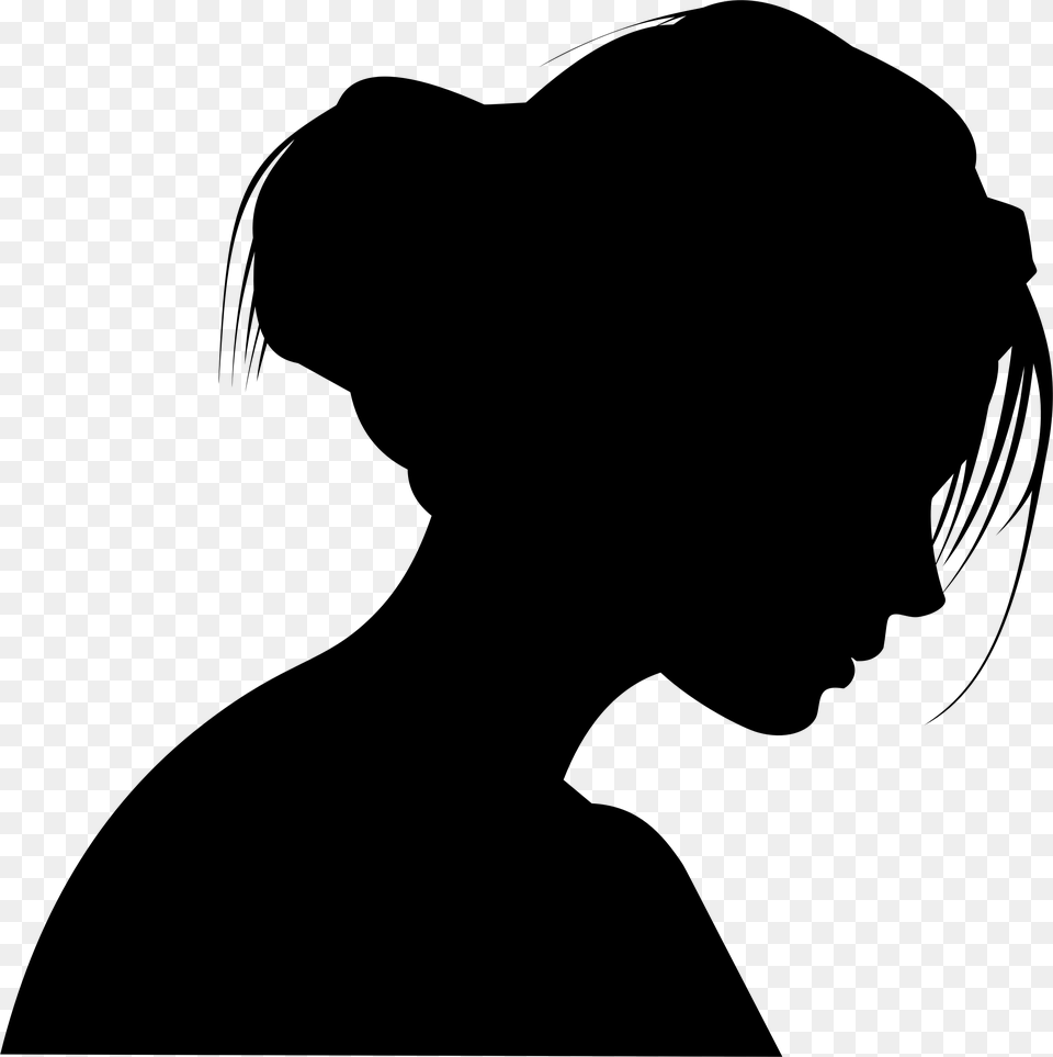 Head Girl Silhouette, Gray Free Png Download