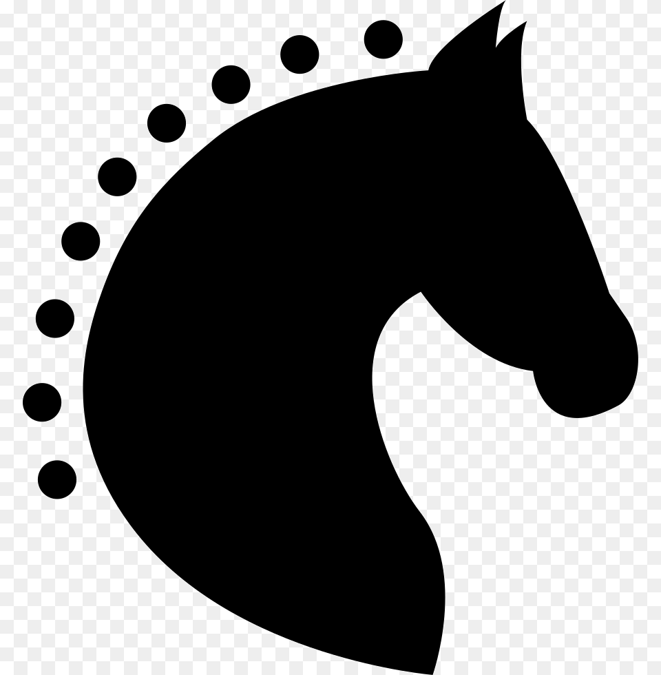 Head Horse Silhouette Side View With Horsehair Of Dots Horse Head Icon, Stencil, Animal, Mammal, Rat Png