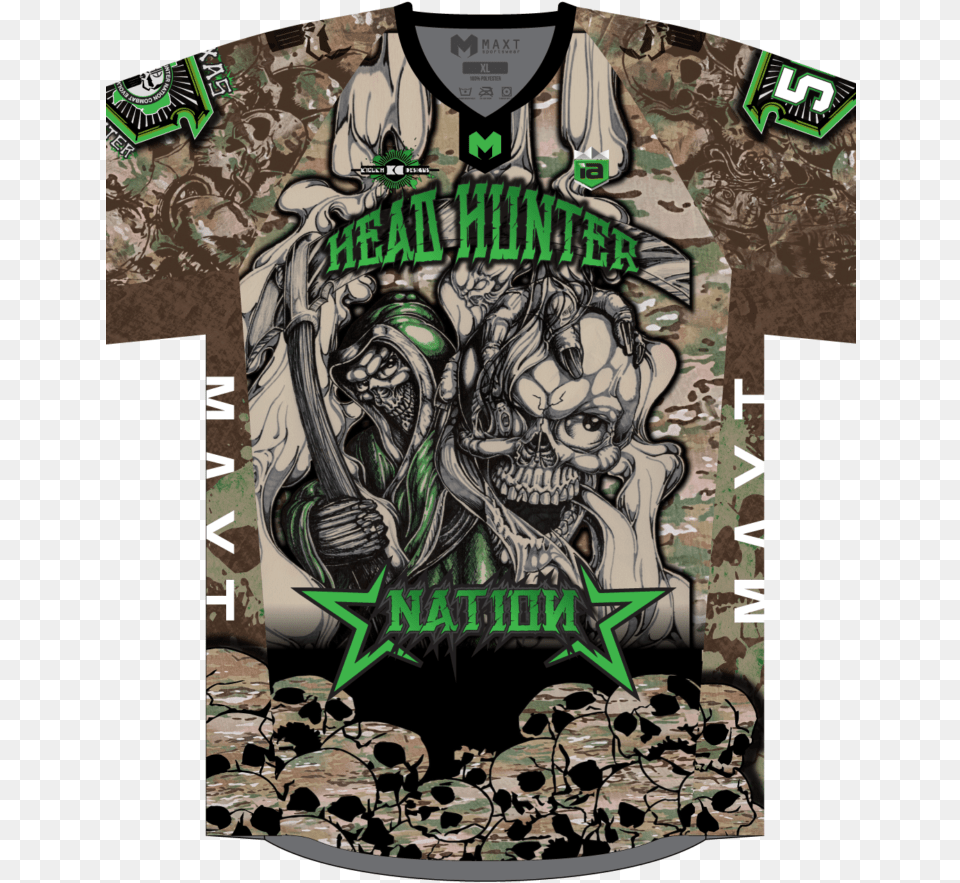 Head Hunter Nation Maxt Paintball Jersey, Book, Clothing, Publication, T-shirt Free Png Download