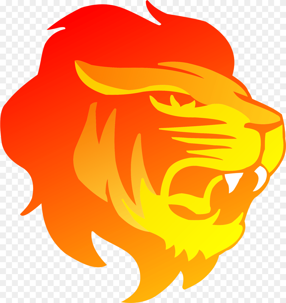 Head Lions Detroit Hq Transparent Lion Logo, Animal, Mammal, Wildlife, Fire Free Png Download