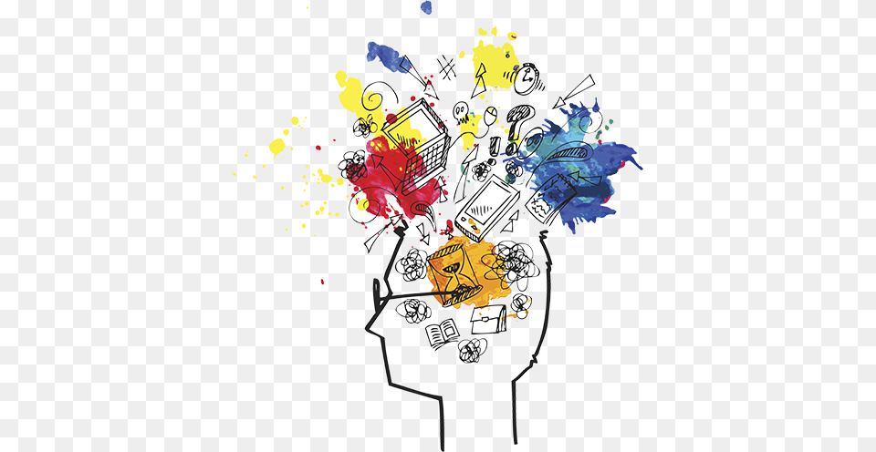 Head Multitasking Full Thoughts Sm Abcs Of Coping With Anxiety Using Cbt To Manage Stress, Art, Collage, Graphics, Modern Art Free Transparent Png