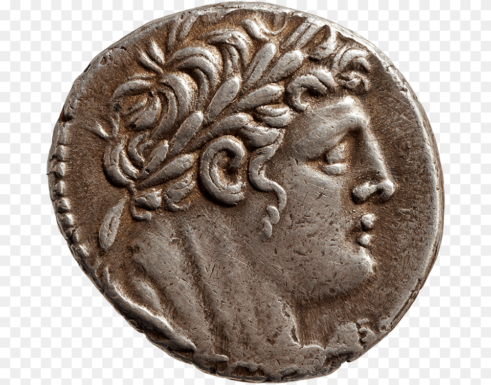 Head Of Melqarthercules With Laurel Wreath Lion Skin Coin, Money, Face, Person, Dime Png