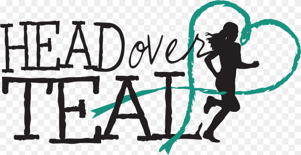 Head Over Teal Heart Logo Illustration, Person, Text Png Image