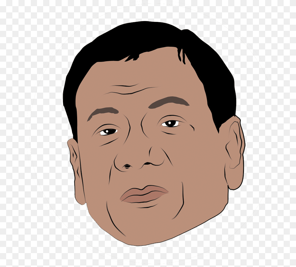Head Philippines Cheek Duterte Face Rodrigo Cartoon, Person, Photography, Portrait, Adult Free Transparent Png