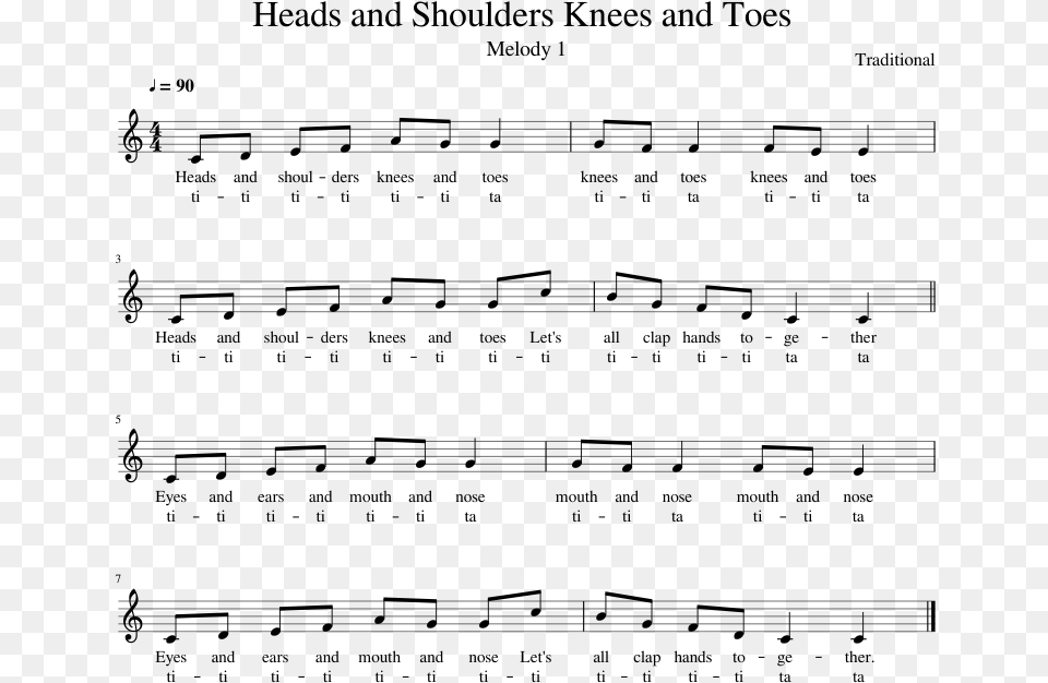 Head Shoulders Knees And Toes Piano Letters, Gray Free Png