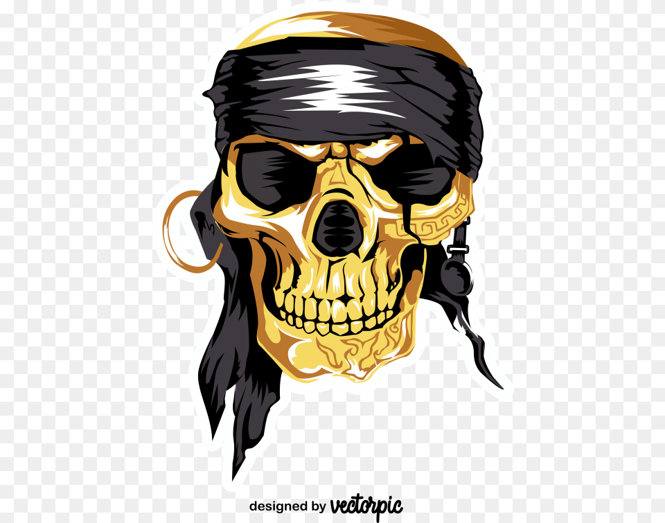 Head Skull Design Tshirt Vector Desain Kaos Vector, Adult, Male, Man, Person Png