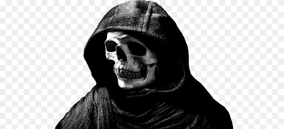 Head Skull With Hood Halloween Scary Skeleton Grim Reaper Iphone, Portrait, Photography, Face, Person Free Transparent Png