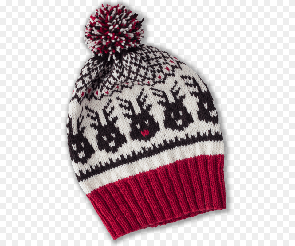 Head To The Sleigh Hat Knitting Pattern Christmas Pattern Hat Knit, Beanie, Cap, Clothing, Knitwear Free Png Download