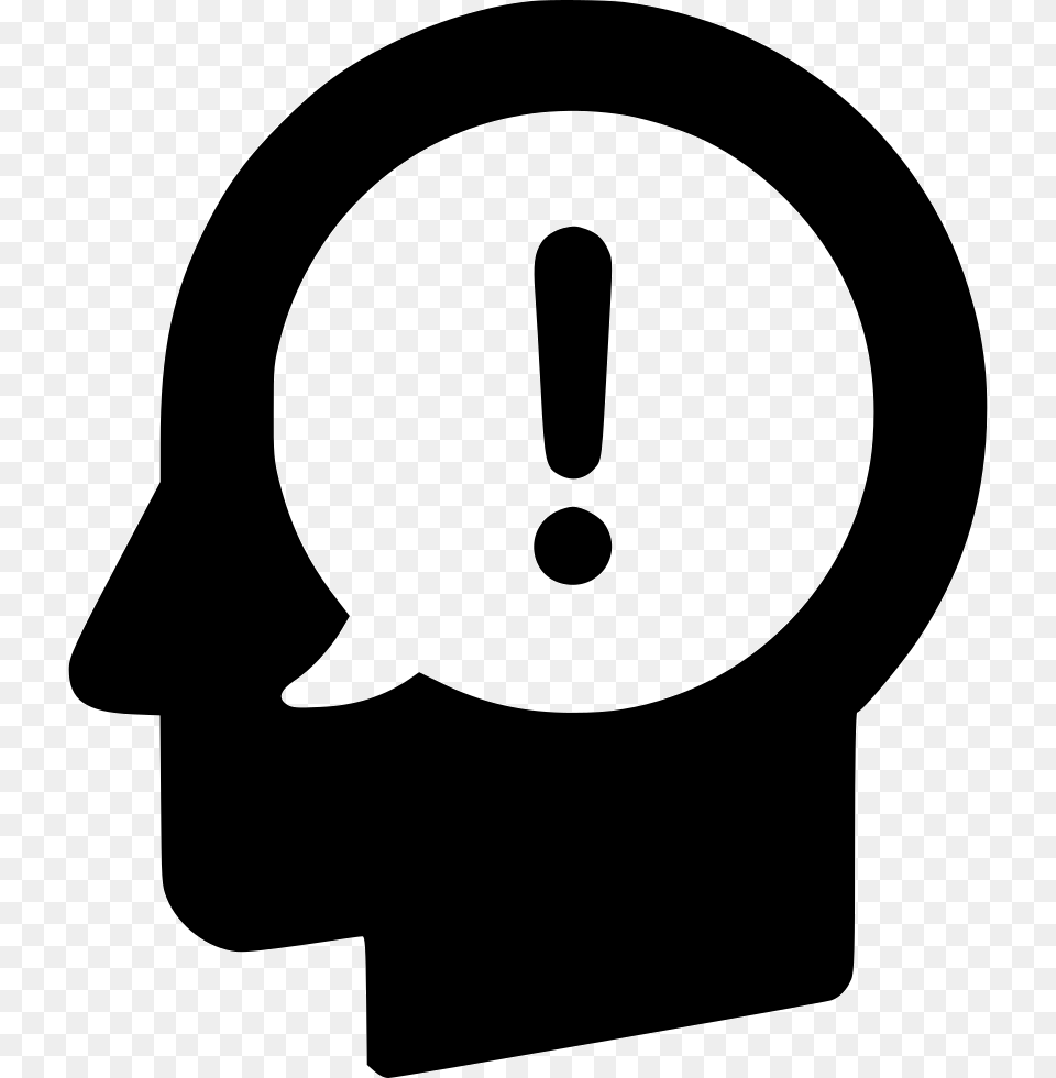 Head Warning Idea Attention User Think Error Comments Think Icon, Stencil Png