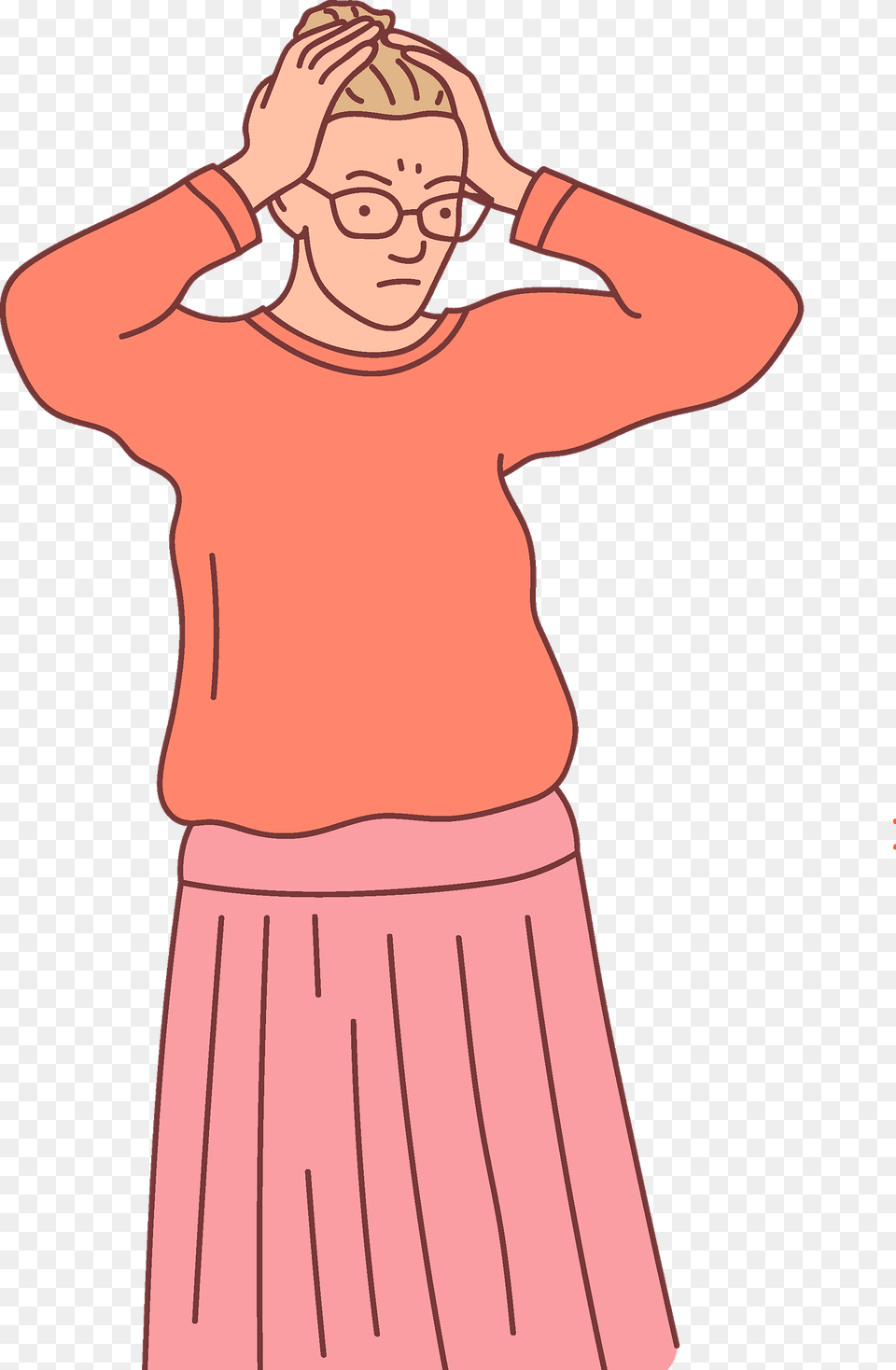 Headache Clipart, Clothing, Skirt, Adult, Female Png Image