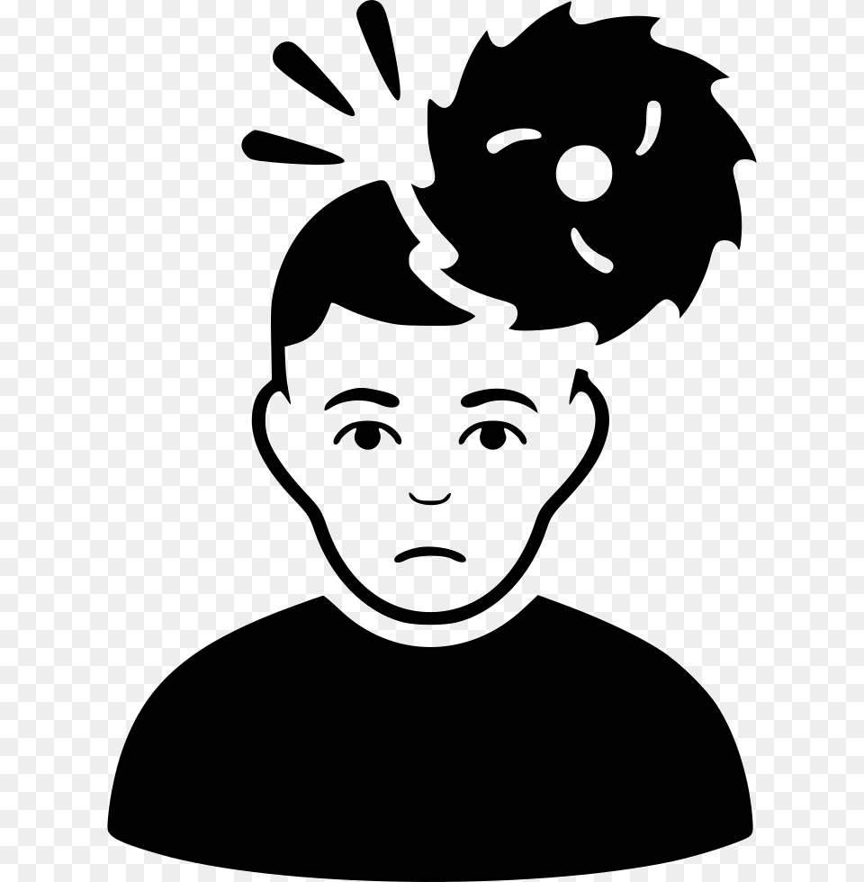 Headache Comments Sad Student Icon, Stencil, Baby, Face, Head Free Transparent Png
