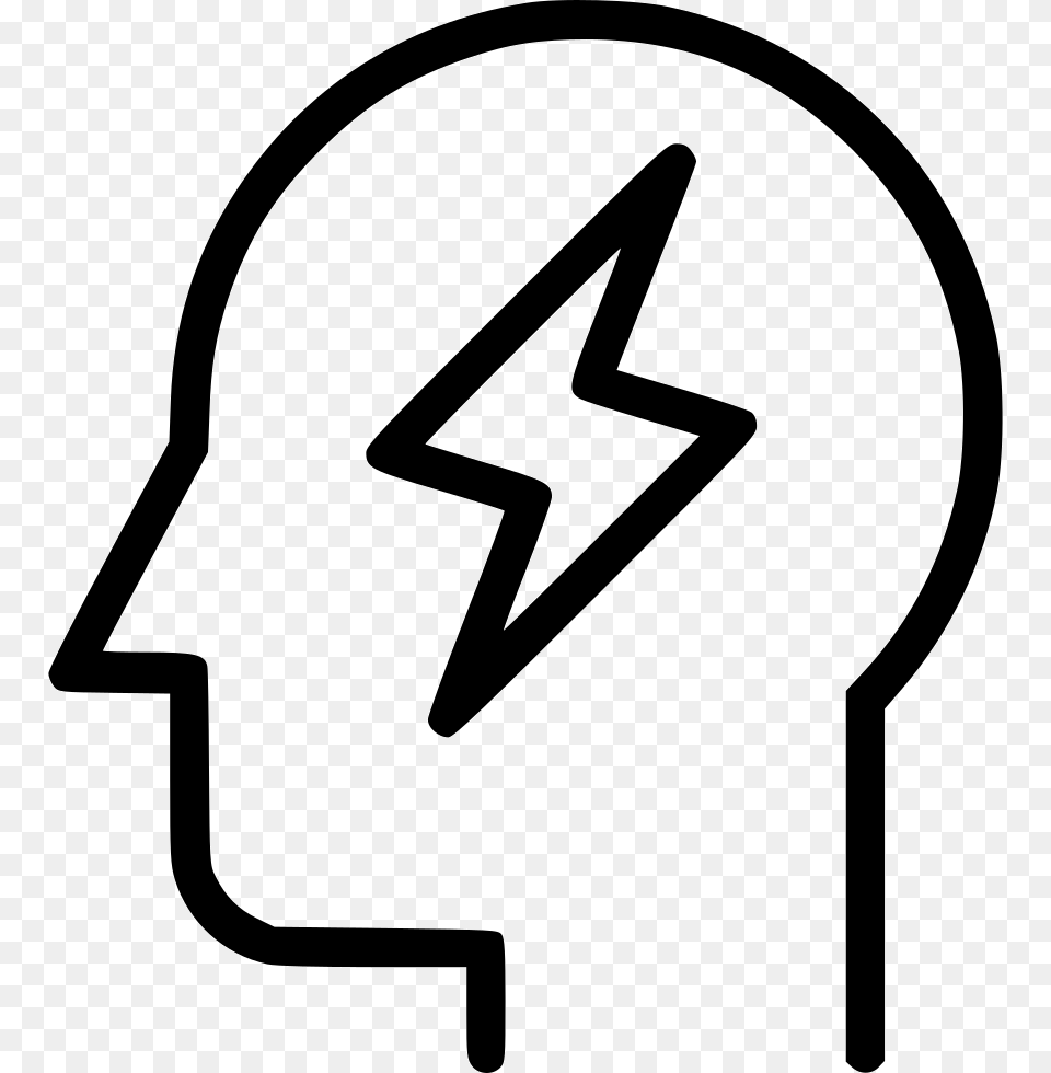 Headache Robot Power Lightning Idea White Icon Business Acumen, Stencil, Symbol, Star Symbol Free Png