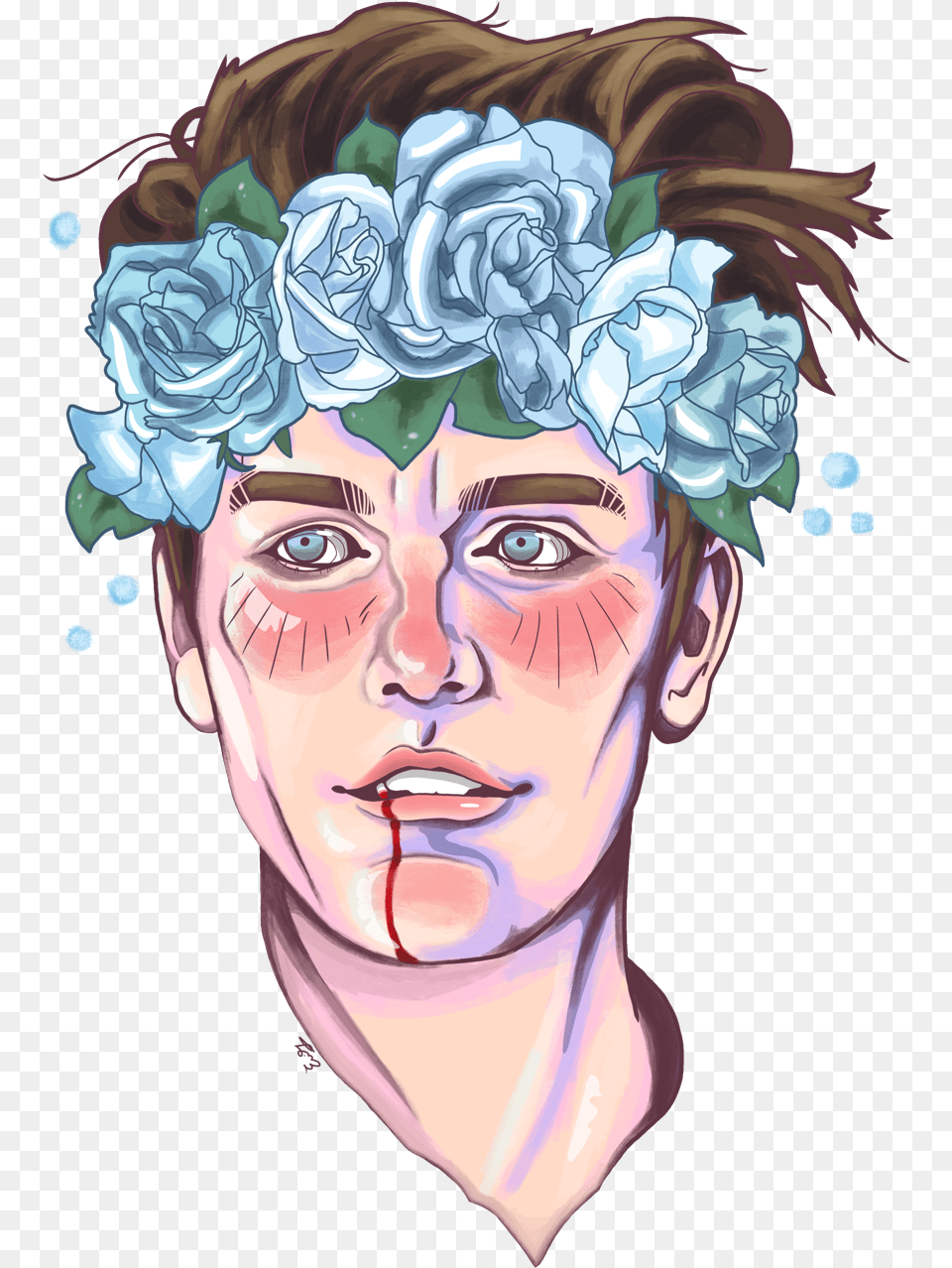 Headband Drawing Flower Crown Brendon Urie Art, Adult, Portrait, Photography, Person Png Image