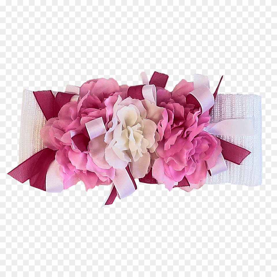 Headband In Cream Cotton With Flowers Cream, Flower, Flower Arrangement, Flower Bouquet, Plant Png
