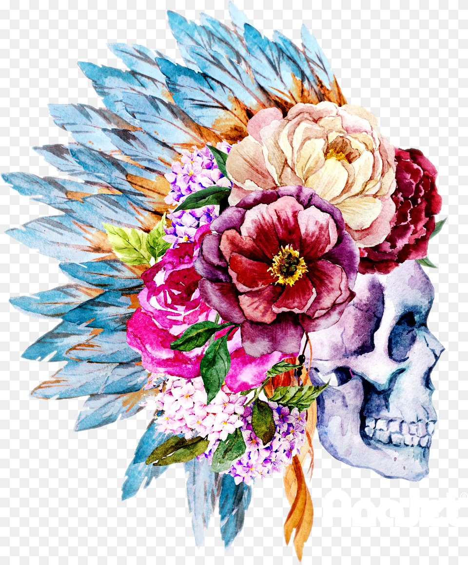 Headdress Dark Garme Tumbler Floral Waterslide Decal Png