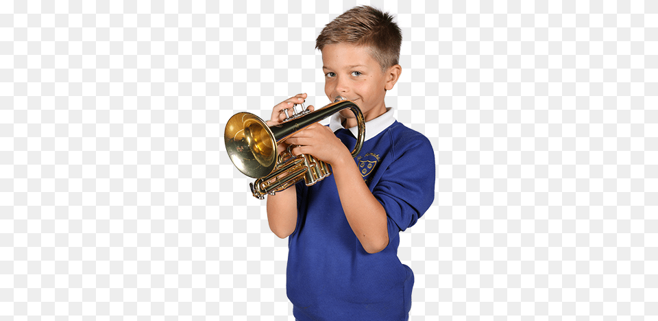 Header Image Trumpet Kid, Boy, Brass Section, Child, Flugelhorn Free Png Download