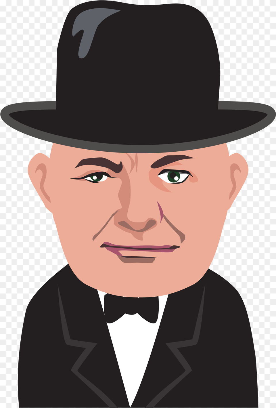 Headfashion Accessoryfedora Cartoon Images Of Winston Churchill, Clothing, Formal Wear, Hat, Suit Png Image