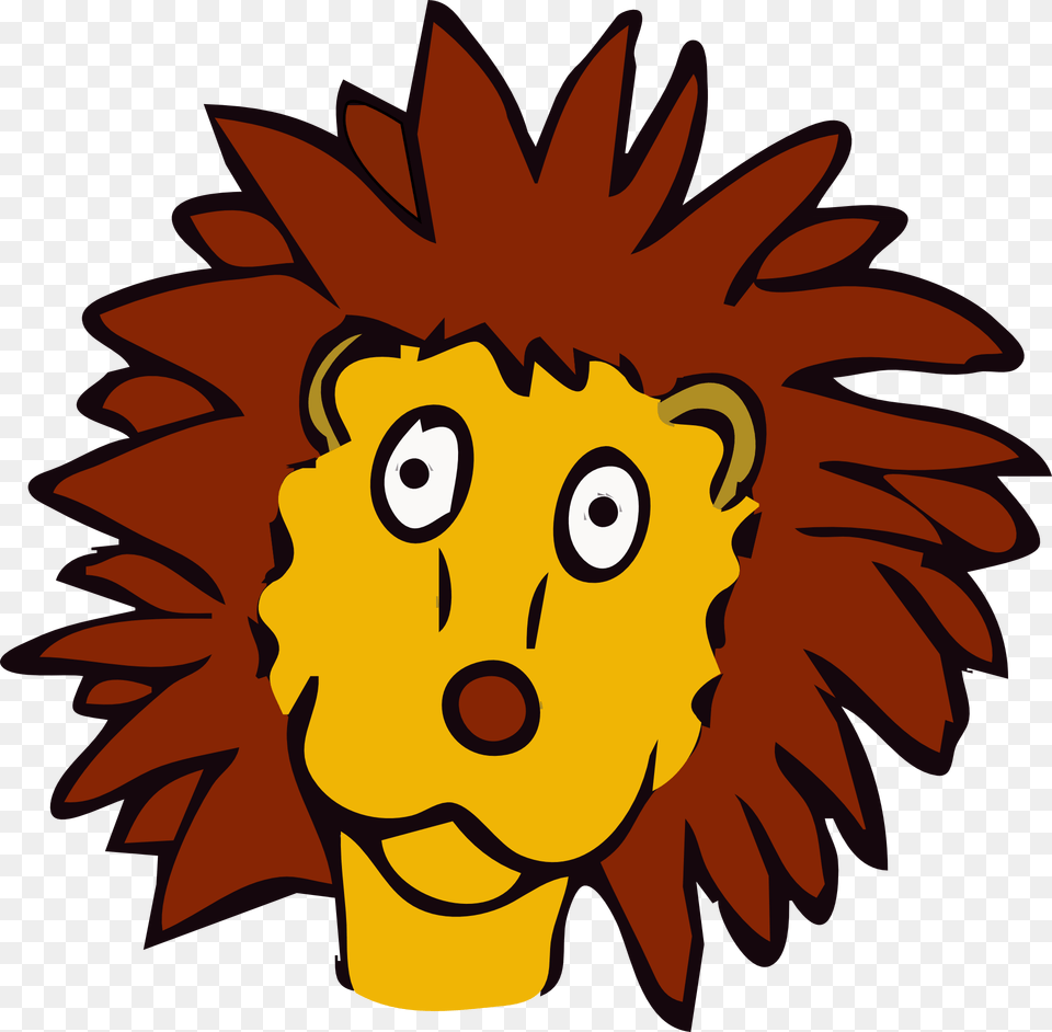 Headflowerleaf Lion Cartoon Face, Head, Person, Animal, Mammal Png